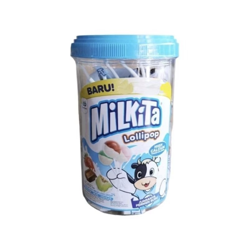 

( TOPLES ) Milkita Milk Candy Lollipop Jar isi 30pcs