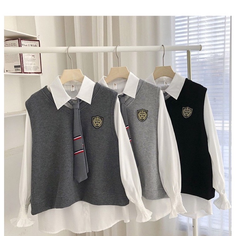 KODE G23U SOFA SET ROMPI KOREAN STYLE  VEST KOREAN  ATASAN KOREA  ROMPI  BAJU KEKINIAN TANPA DASI