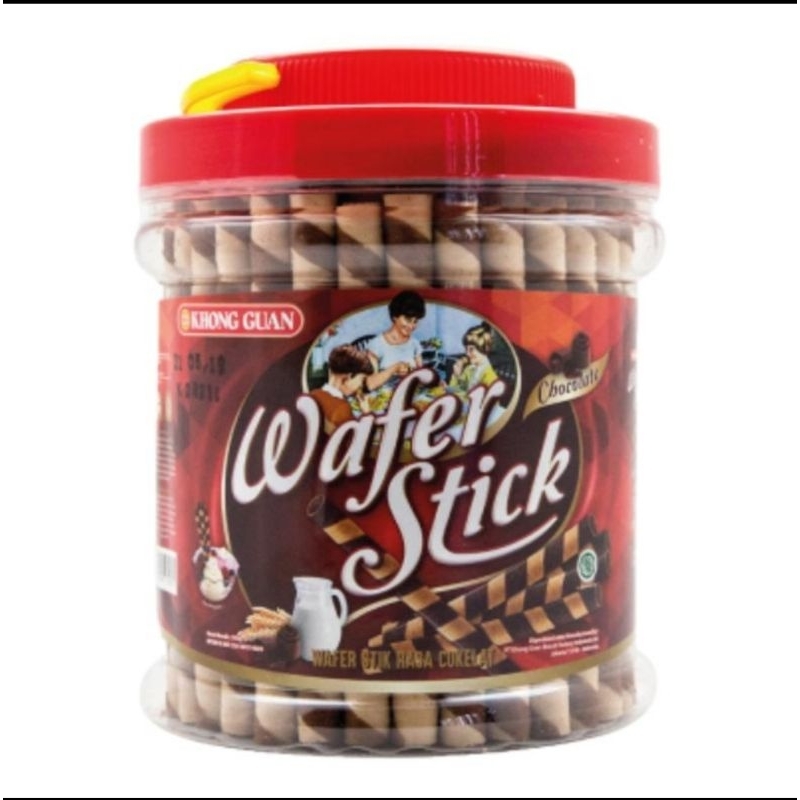 Khong Guan Wafer Stick Krim Coklat/Vanila/Strawberry Bucket 500gram
