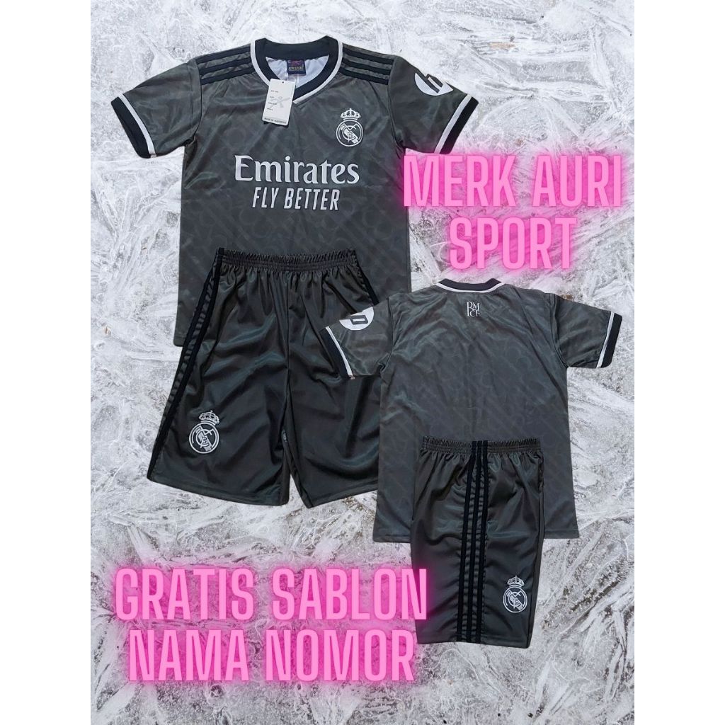 JERSEY MADRID PUTIH /SETELAN BAJU BOLA ANAK MADRID PTH AURI SPORT