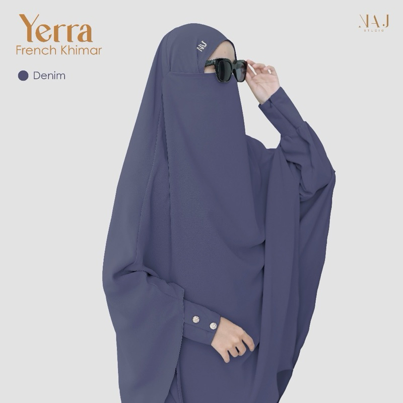 preloved set abaya dan french khimar dari naj studio, abaya umroh, french khimar, baju muslim