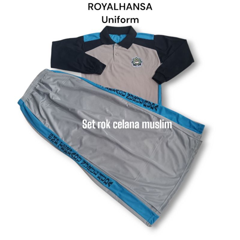 setelan kaos olahraga muslim/seragam olahraga muslim/set kaos rok celana