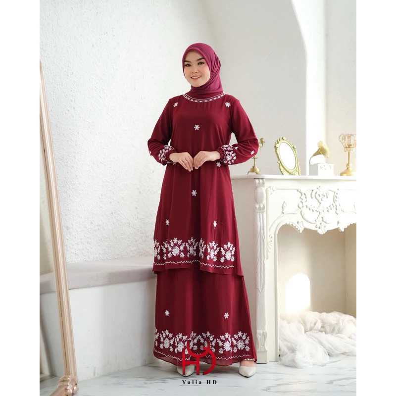 Gamis Malaysia Melayu Bordir / Yulia hd
