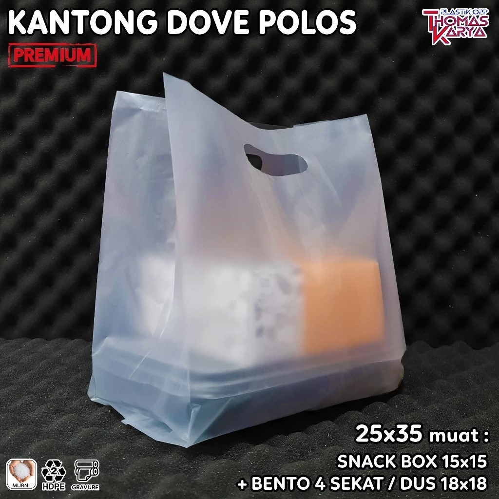 Plastik Dove 25x35 30x40 33x45 1 Pack isi 50 Pcs Muat Mika Bulat/Tumpeng Mini/Bolu/Sifon CT 15 18 20