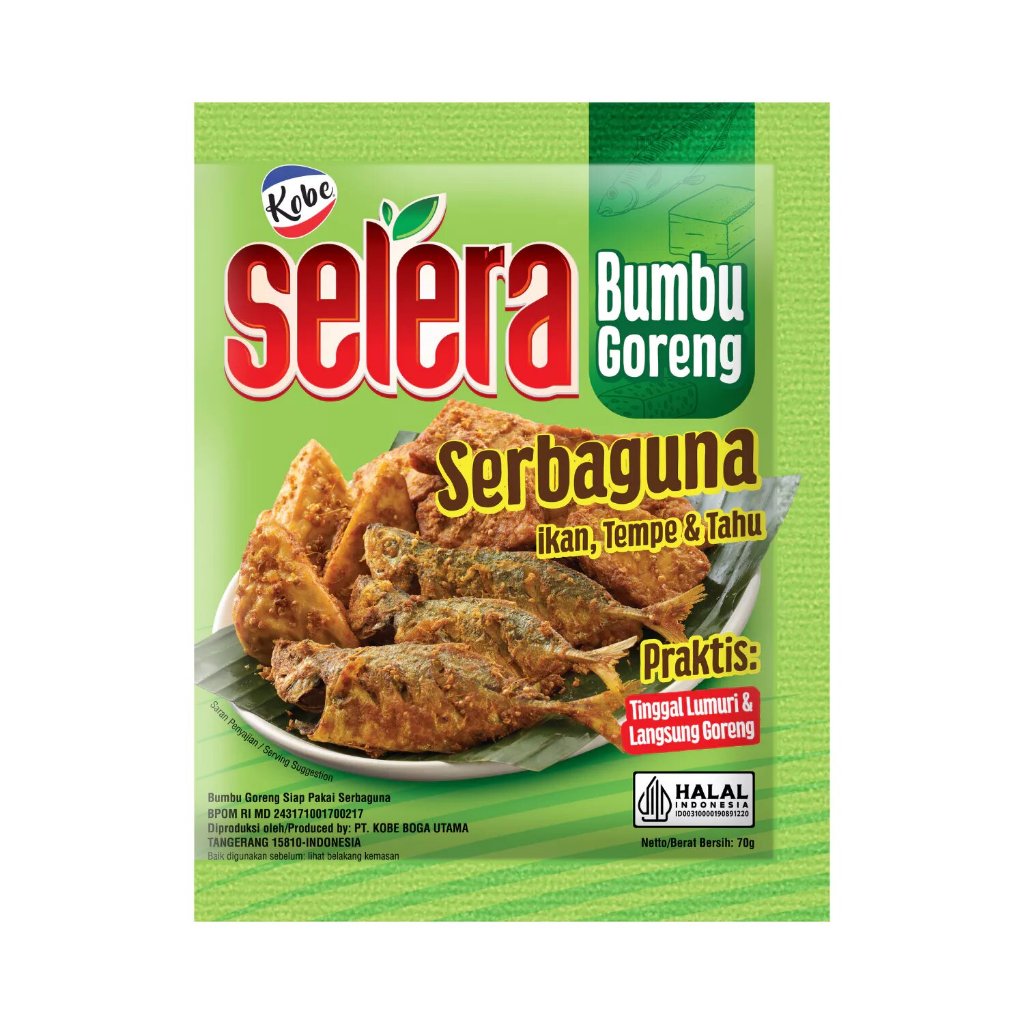 

KOBE Selera Bumbu Goreng Instan Serbaguna Praktis Ikan, Tempe & Tahu 70gr