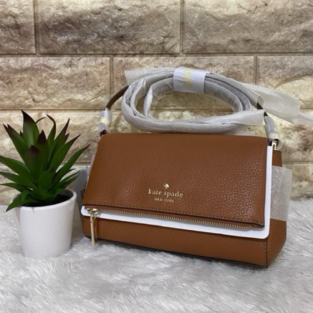 Tas Wanita KS Leila Flap Zip Crossbody Warm Ginger