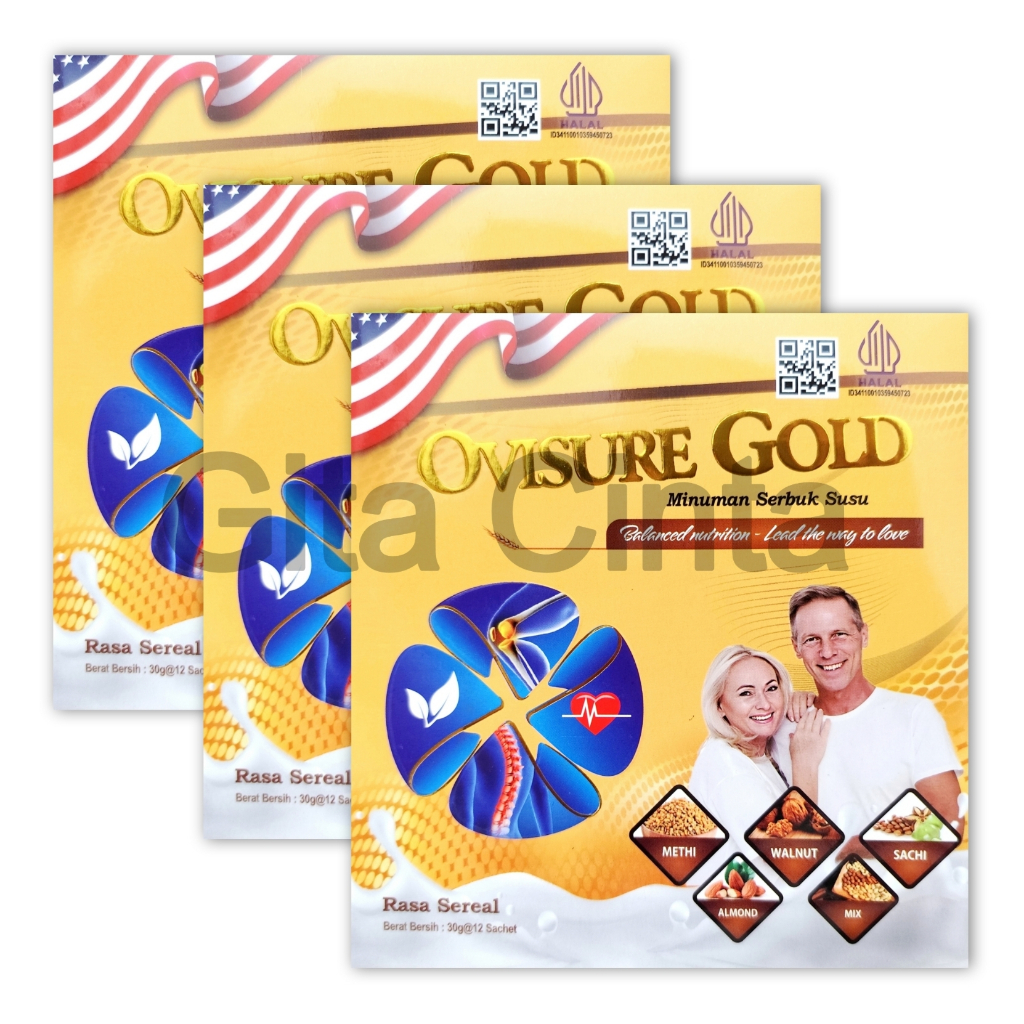 

3 Box Ovisure Gold Milk Susu Vitamin Atasi Tulang Dan Sendi Nyeri Otot Original Asli
