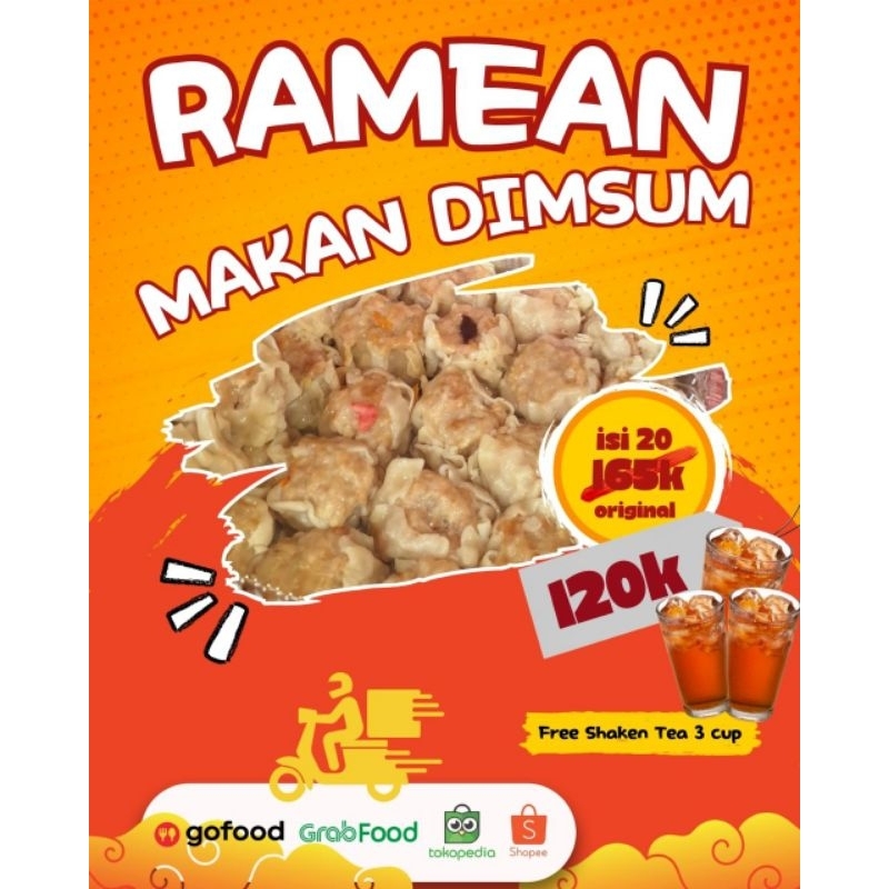

Dimsum mentai ramean isi20 free shaken tae 3 cup