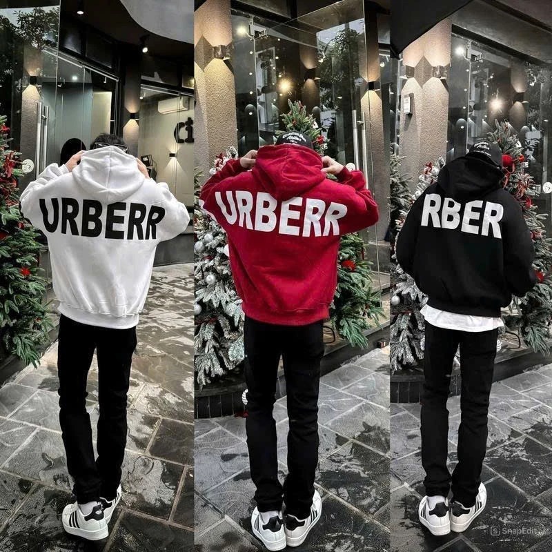 PARISDIVARIOUS HOODIE SWEATER JEMPER BURBERRY FLEECE TEBAL DISTRO SIZE S-XXL PRIA WANITA