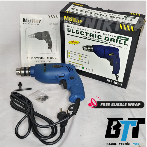 MOLLAR MLR ED325 MESIN BOR LISTRIK REVERSIBLE 10 MM ELECTRIC DRILL