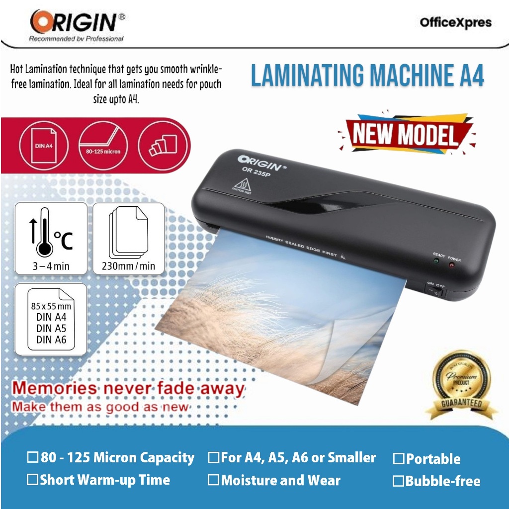 

4ds! Mesin Laminating A4 / Laminating F4 / Laminator Machine ID Card OR235P