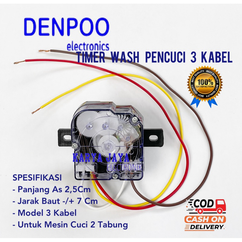 TIMER WASH MESIN CUCI DENPOO 2 TABUNG 3 KABEL / TIMER MESIN CUCI DENPOO