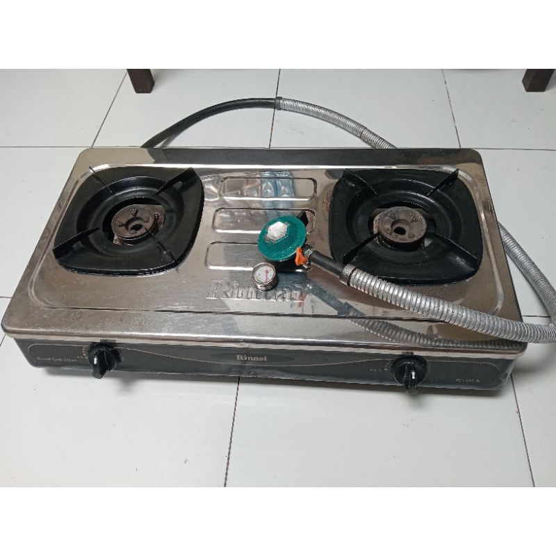 kompor rinai stenlis 2 tungku bekas second