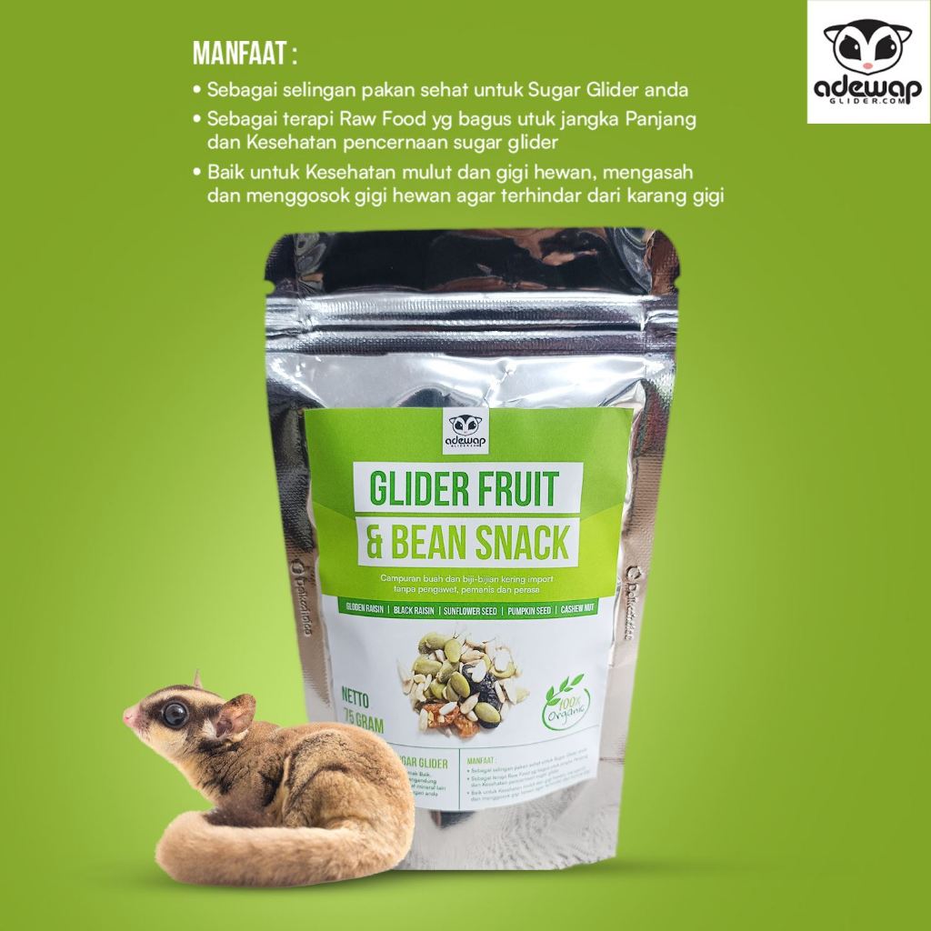 ADEWAP GLIDER Glider Fruit n Bean - Snack Buah Dan Kacang Sugar Glider