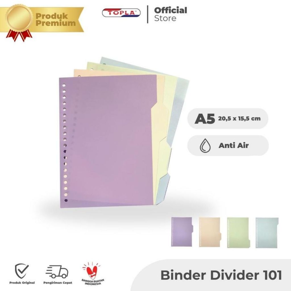 

Binder Divider A5 Topla DV-101 ( Index Pembatas Binder Note A5 20 Ring )