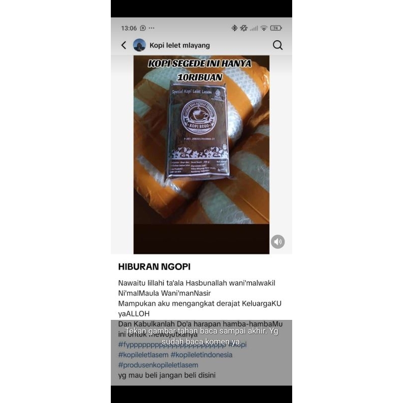 

KOPI REGO|lelet khas lasem 200g termurah...!!!