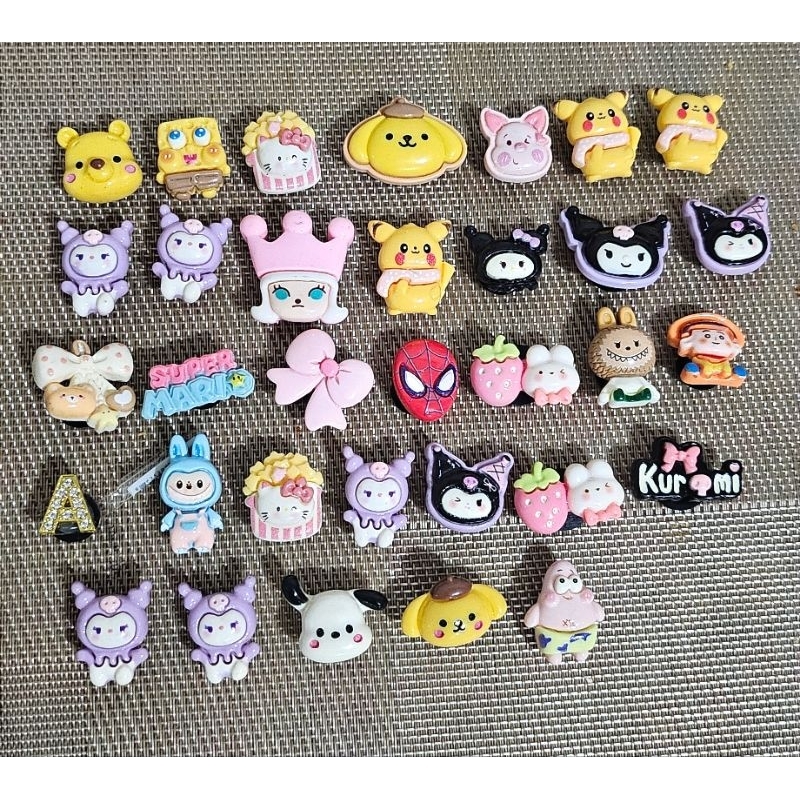 TERMURAH Charm Jibbitz Sendal Crocs Bakpao Motif Karakter Mario Marvel Avenger Snoopy Sanrio Princes