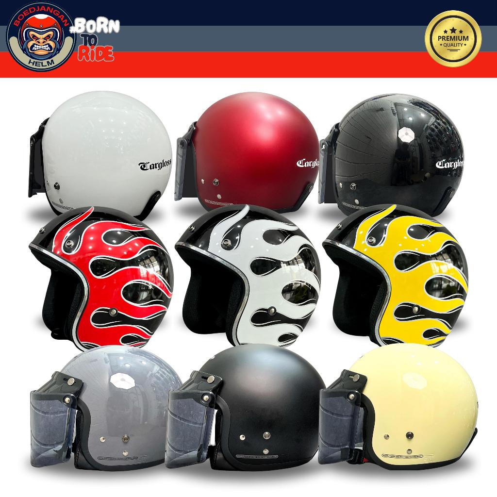 HELM BOGO CARGLOS | RETRO CLASSIC | HELM KEKINIAN CEWE/COWO | HELM RETRO BOGO