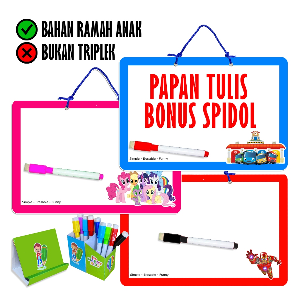 

PAPAN TULIS ANAK BISA DIHAPUS 2 SISI WHITEBOARD 30x20cm