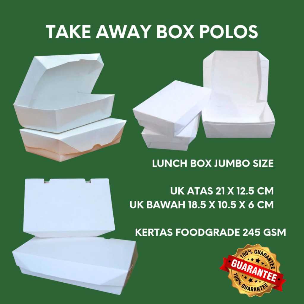 

Kotak Box Dus Nasi Paper Makanan Catering 1 Pack Isi 25 Pcs Ivory Foodgrade Tebal 245 Gsm Size Jumbo