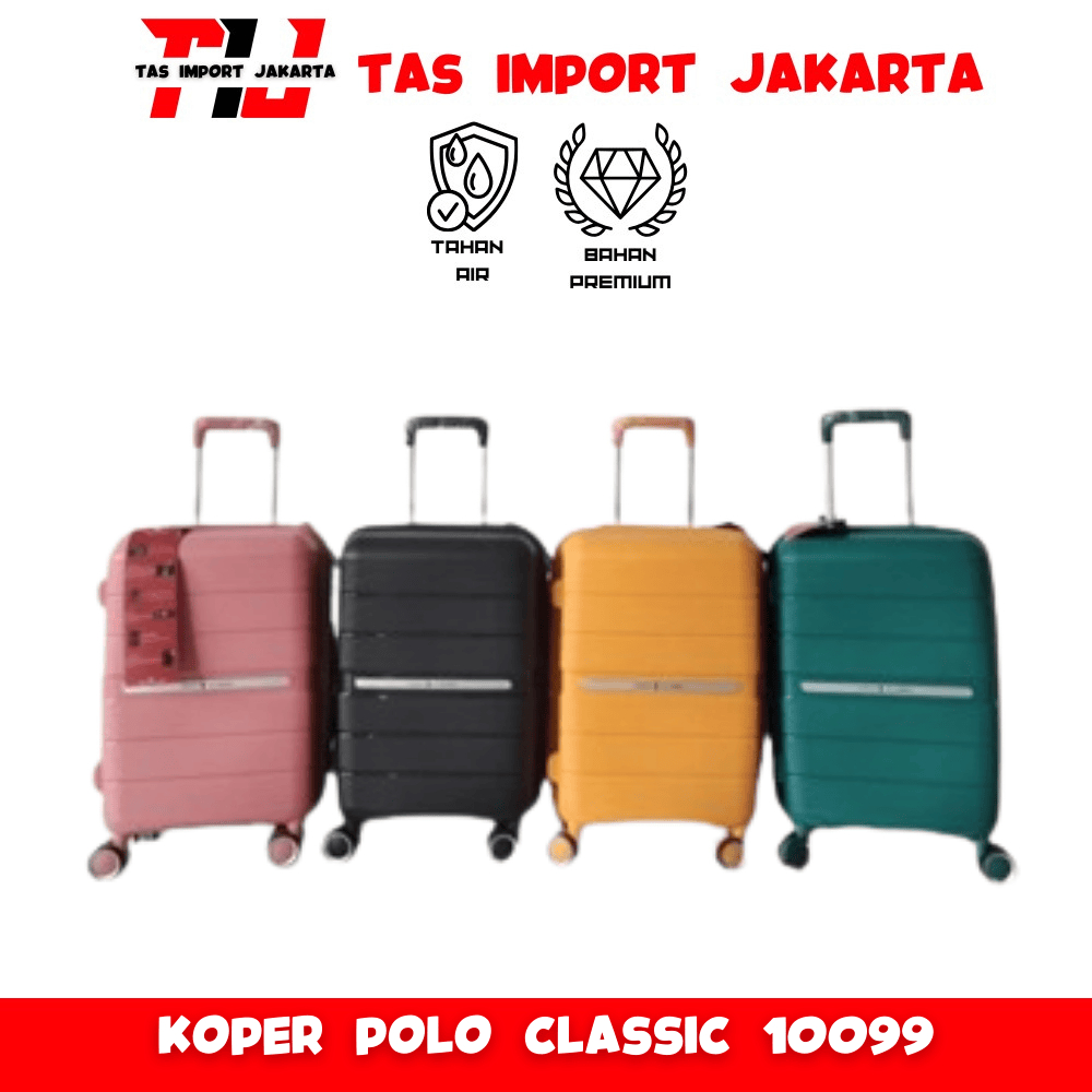 Koper 20 Inch 24 Inch 28 Inch Fiber Polo Classic (10099) ULTRA LIGHT ANTI PECAH ORI - Kabin Size Dan