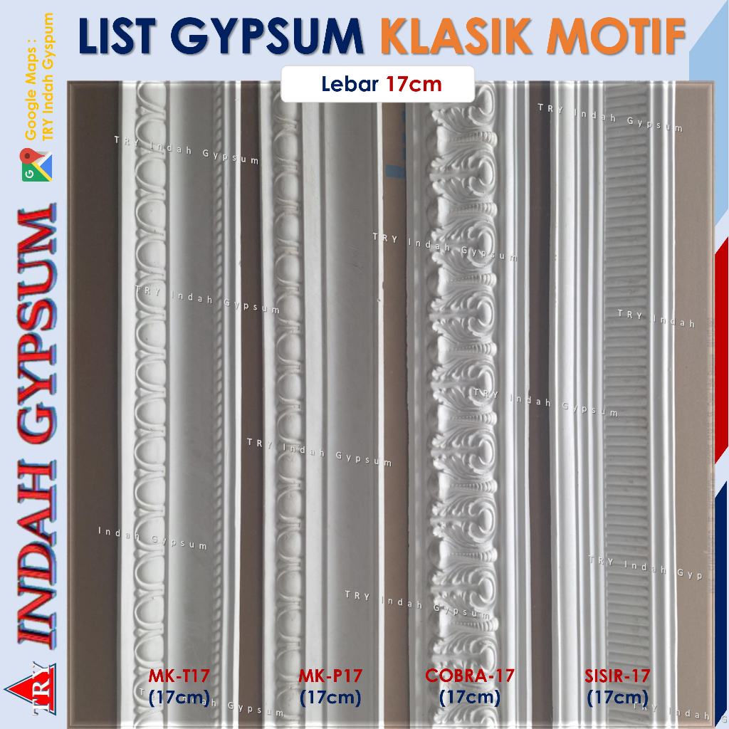 List Gypsum PLAFON motif KLASIK 16cm dan 17cm - Original TRYINDAH