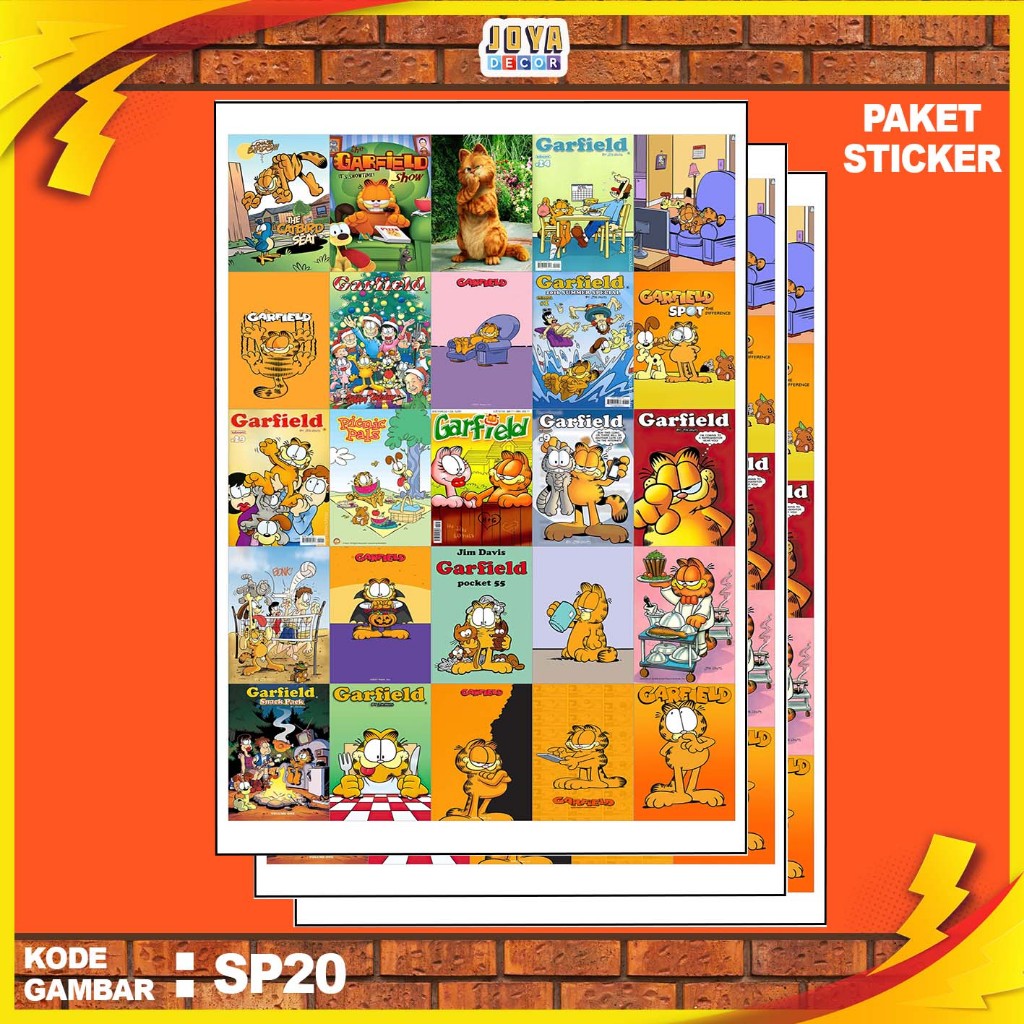 

GAMBAR STICKER GARFIELD / STIKER GARFIELD / PAKET STIKER GARFIELD PER 25 PCS /GAMBAR KODE SP20