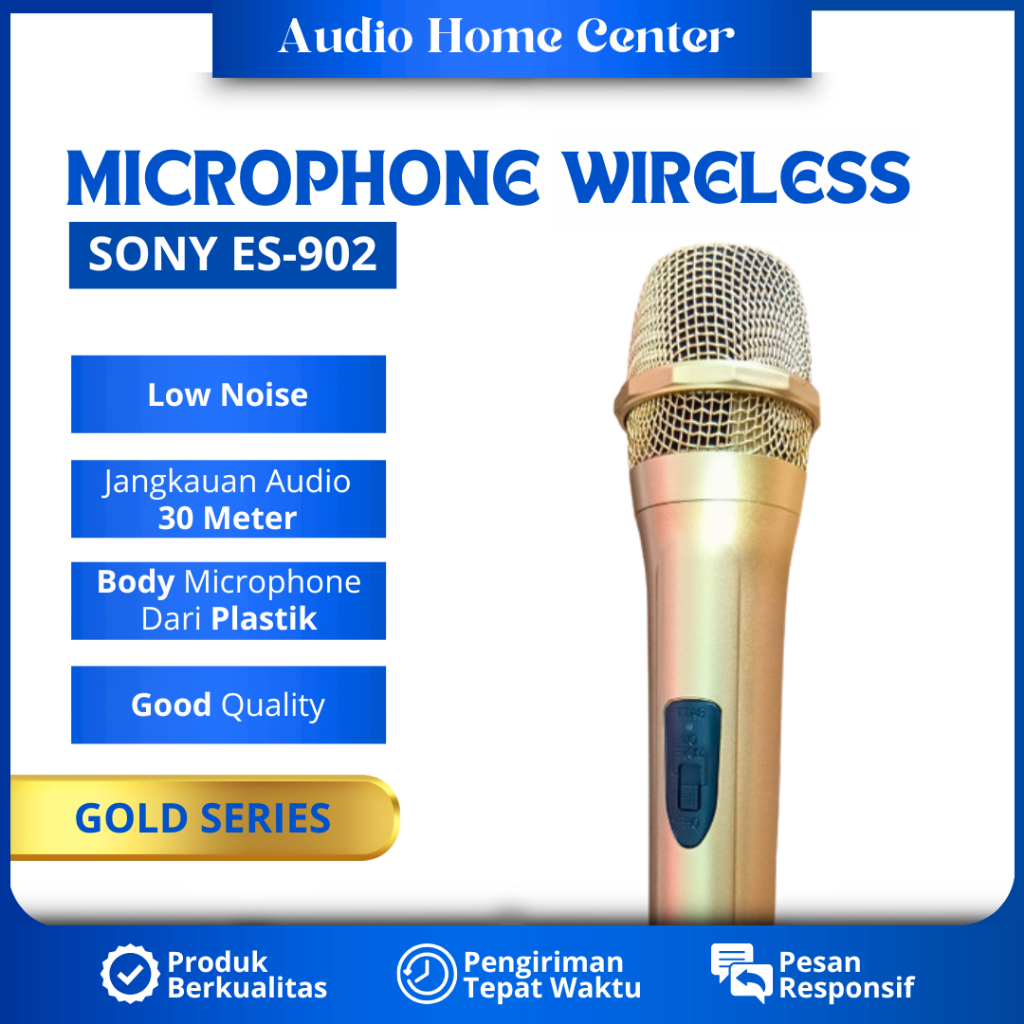 MICROPHONE WIRELESS SONY ES-902 GOLD MIC WIRELESS MIKROFON TANPA KABEL MIC WIRELESS MURAH