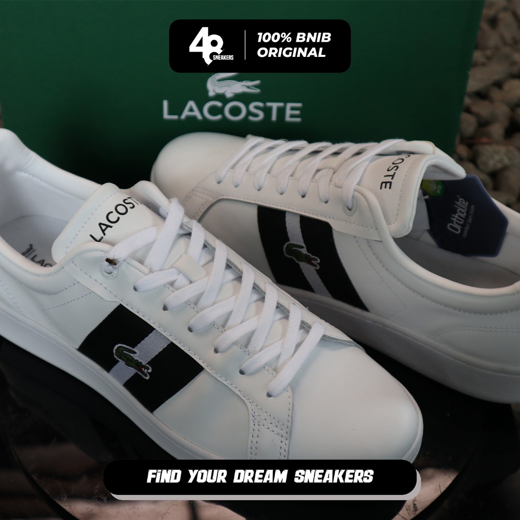 Sepatu Pria Sneakers Lacoste Carnaby Pro CGR 124 Strip Navy  (747SMA0047147) Original