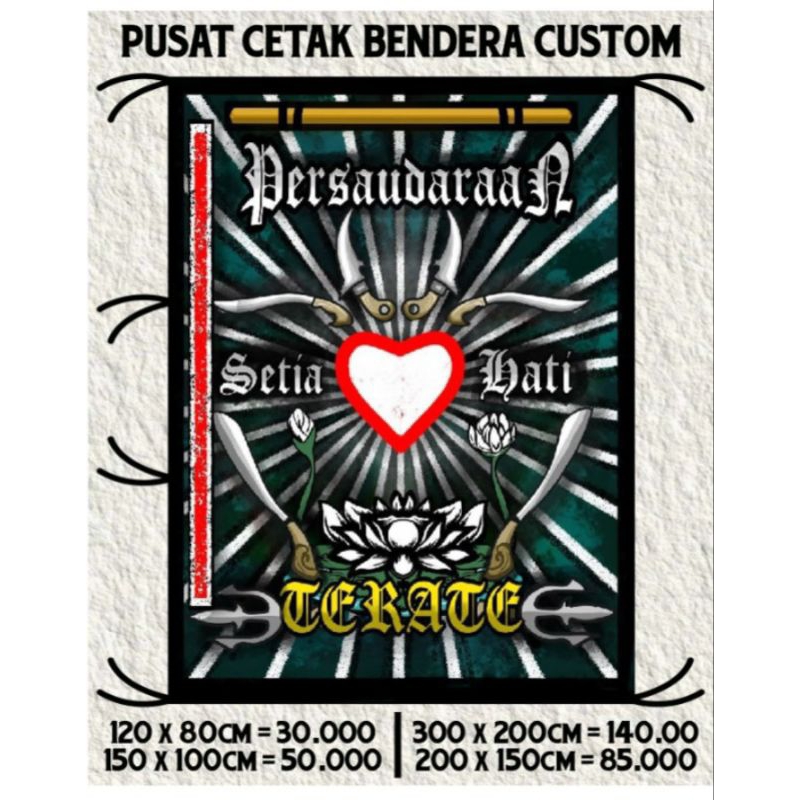 READY STOK + FREE STICKER SH, BENDERA PSHT, GIANTFLAG PSHT, BANNER SPANDUK KAIN SH PSHT PUSAT MADIUN