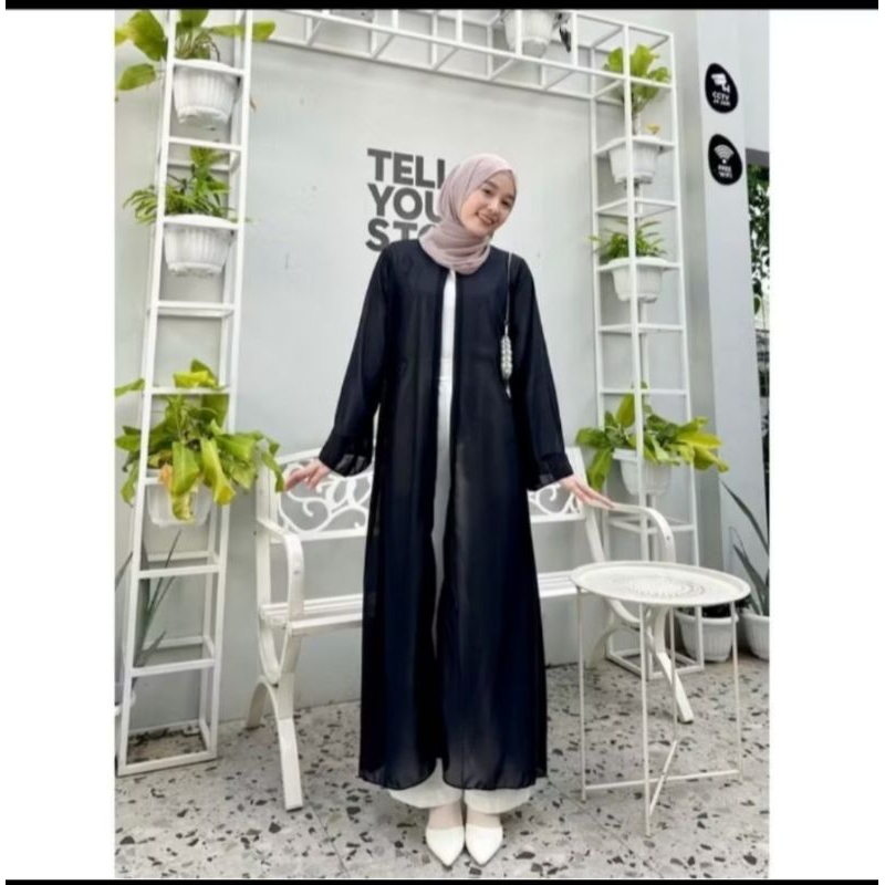 Salwa Abaya/Long Outer Abaya Turki kekinian hijabers Cardigan Kancing