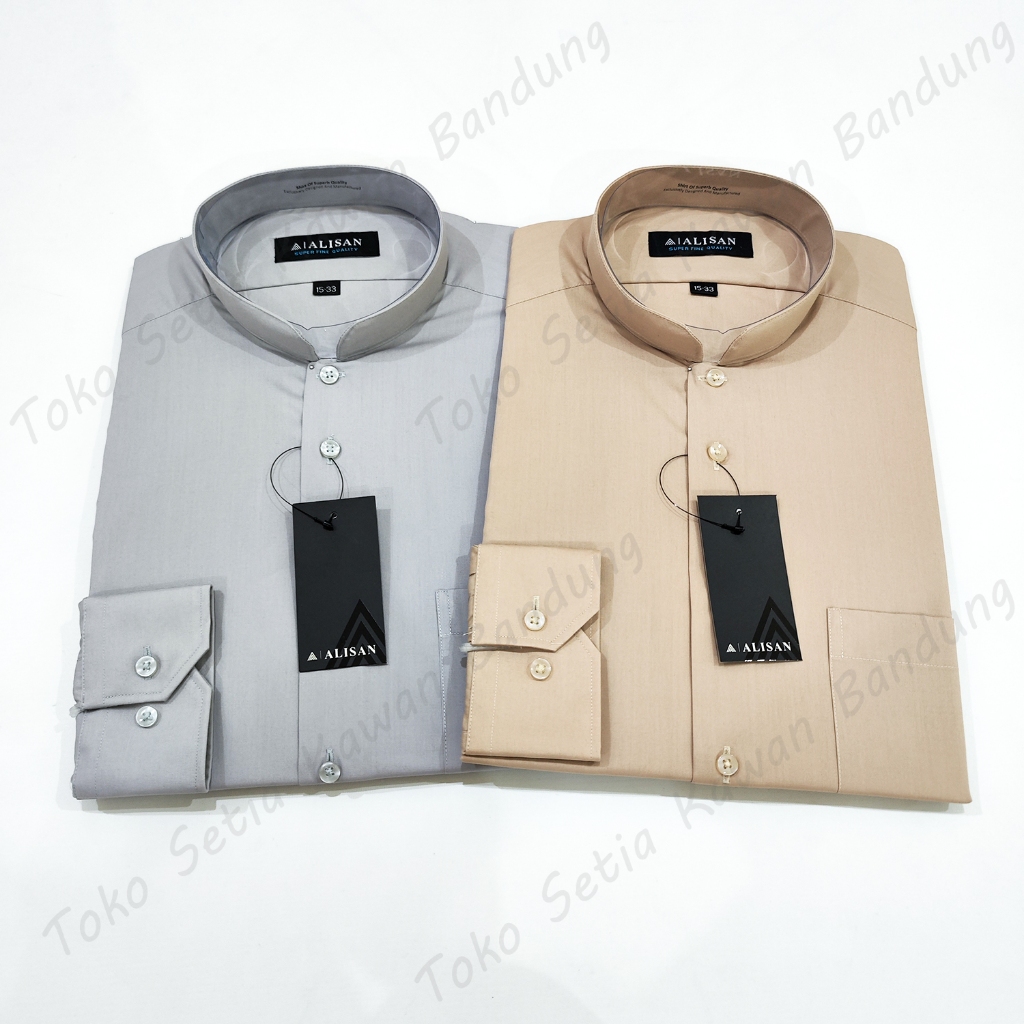 Koko ALISAN Polos Regular fit Lengan Panjang ( ABU , COKLAT )