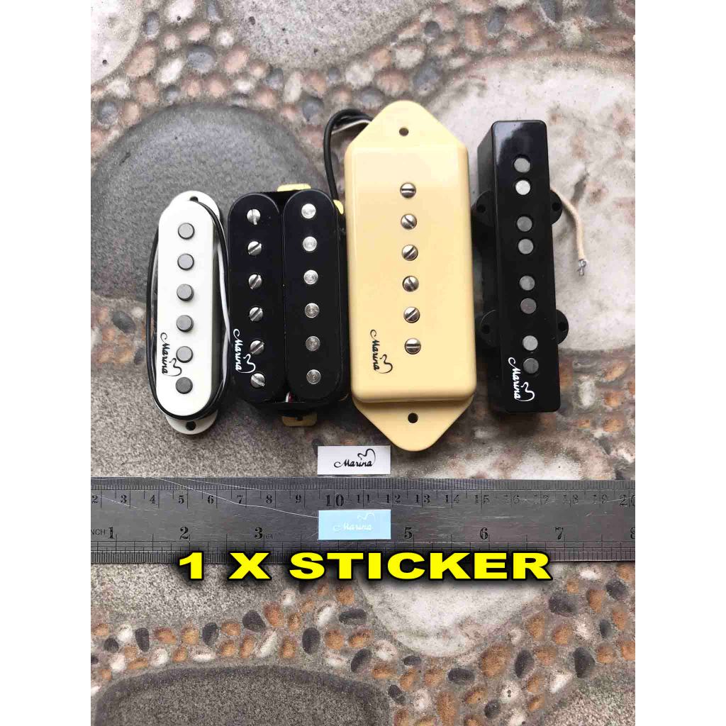 Sticker Pickup Gitar Tulisan Marina For Humbucker Single Soapbar Pickups Guitar Or Bass Elektrik