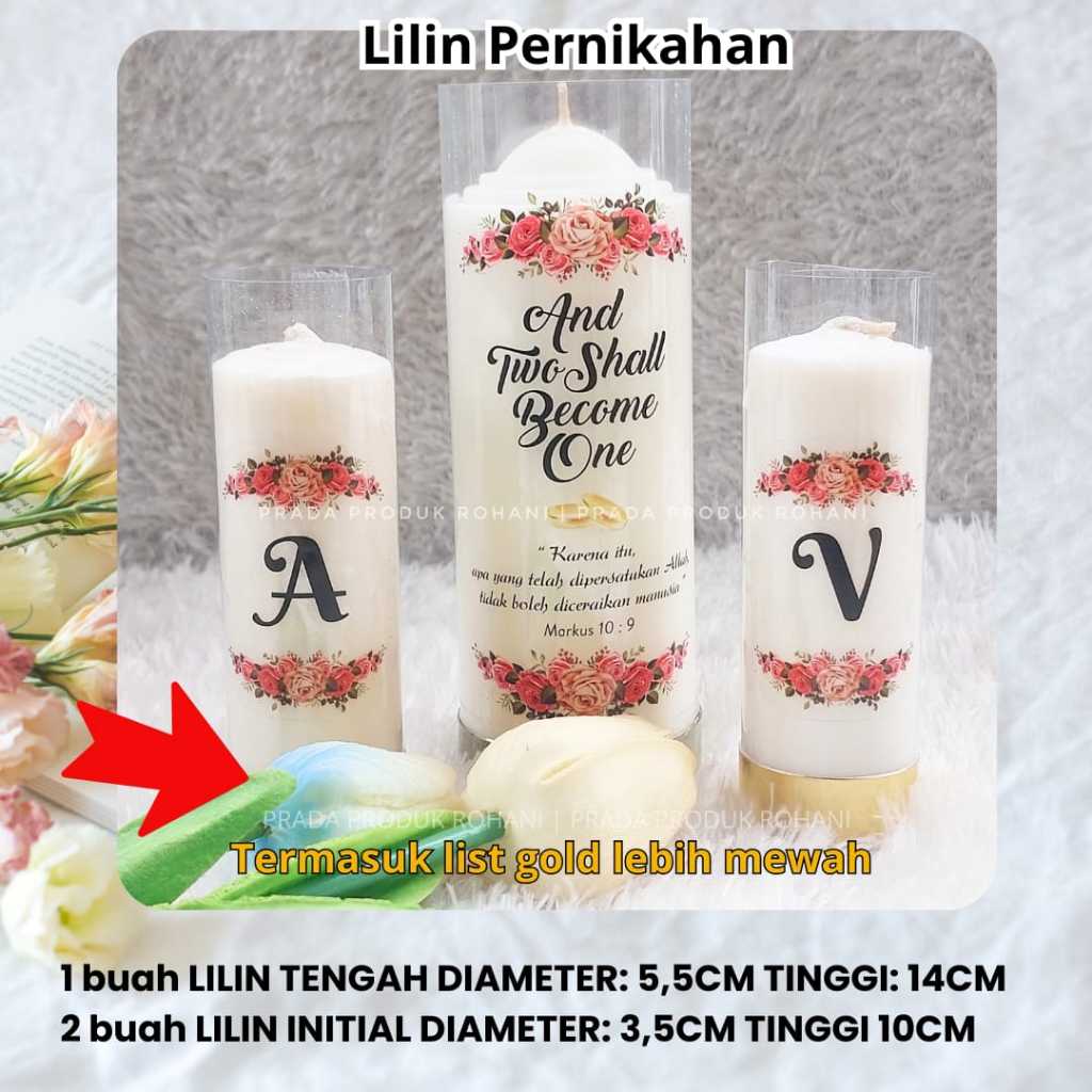 Lilin Doa Custom Inisial Nama, Lilin Pernikahan, Lilin Nama Pengantin