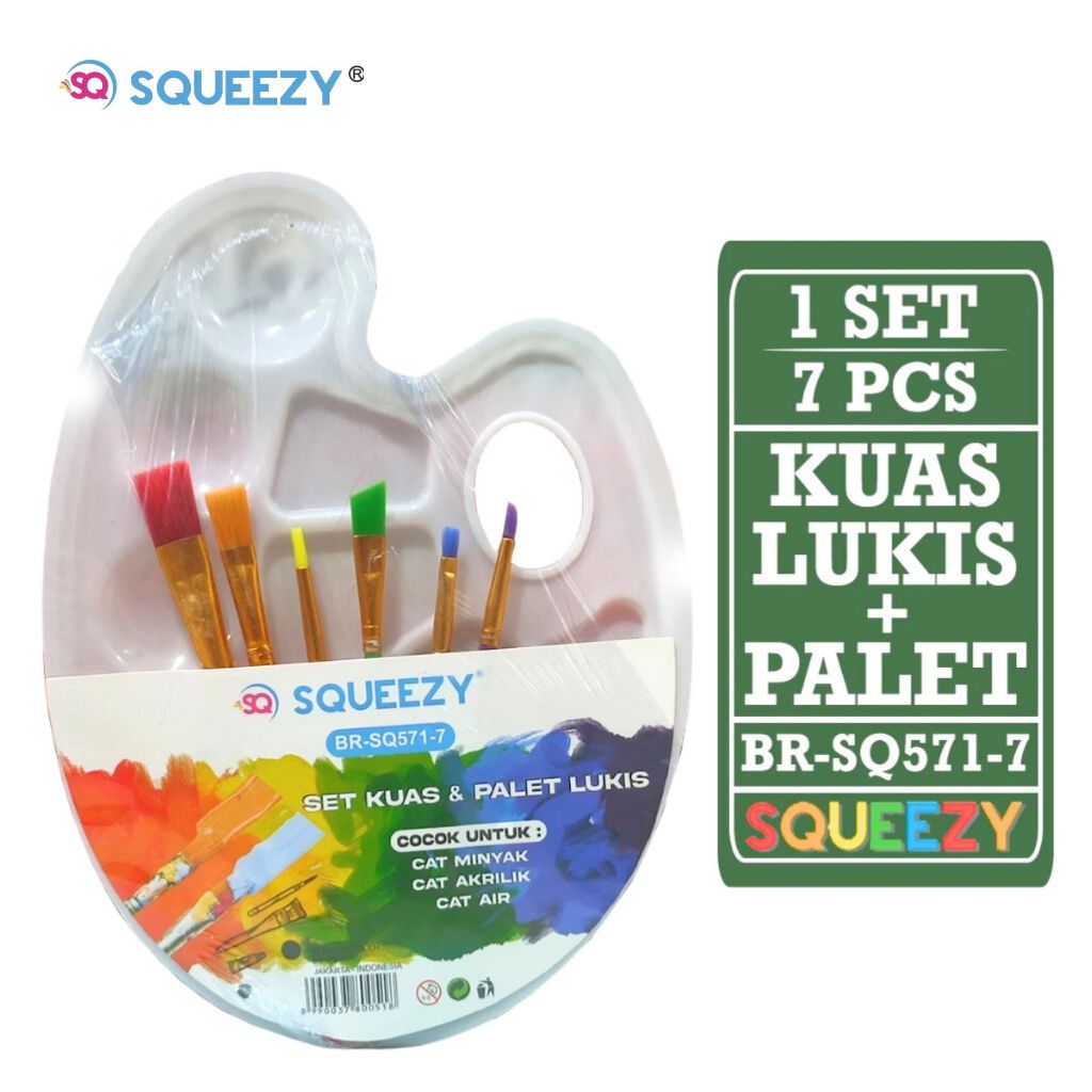 

Kuas Squeezy BR-SQ571-7 Brush + Palet
