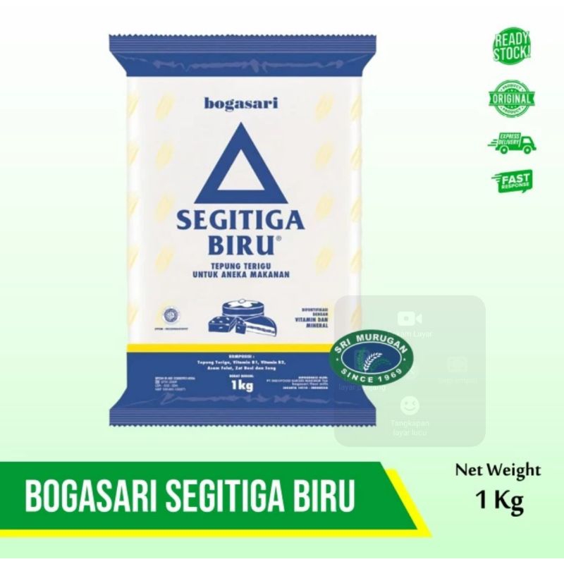 

Tepung Terigu Segitiga Biru 1kg Tepung premium Tepung segitiga biru buat kue martabak bolu kue enak dll bogasari tepung terigu segitigabiru