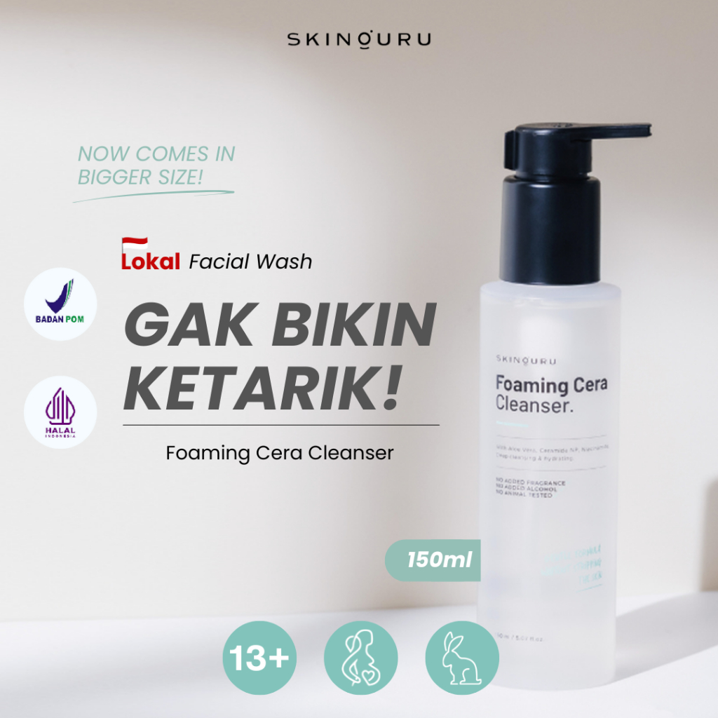 Skinouru Foaming Cera Cleanser  / Gentle Skin Cleanser / Pembersih Muka Kulit Sensitif 150 ml (NEW S
