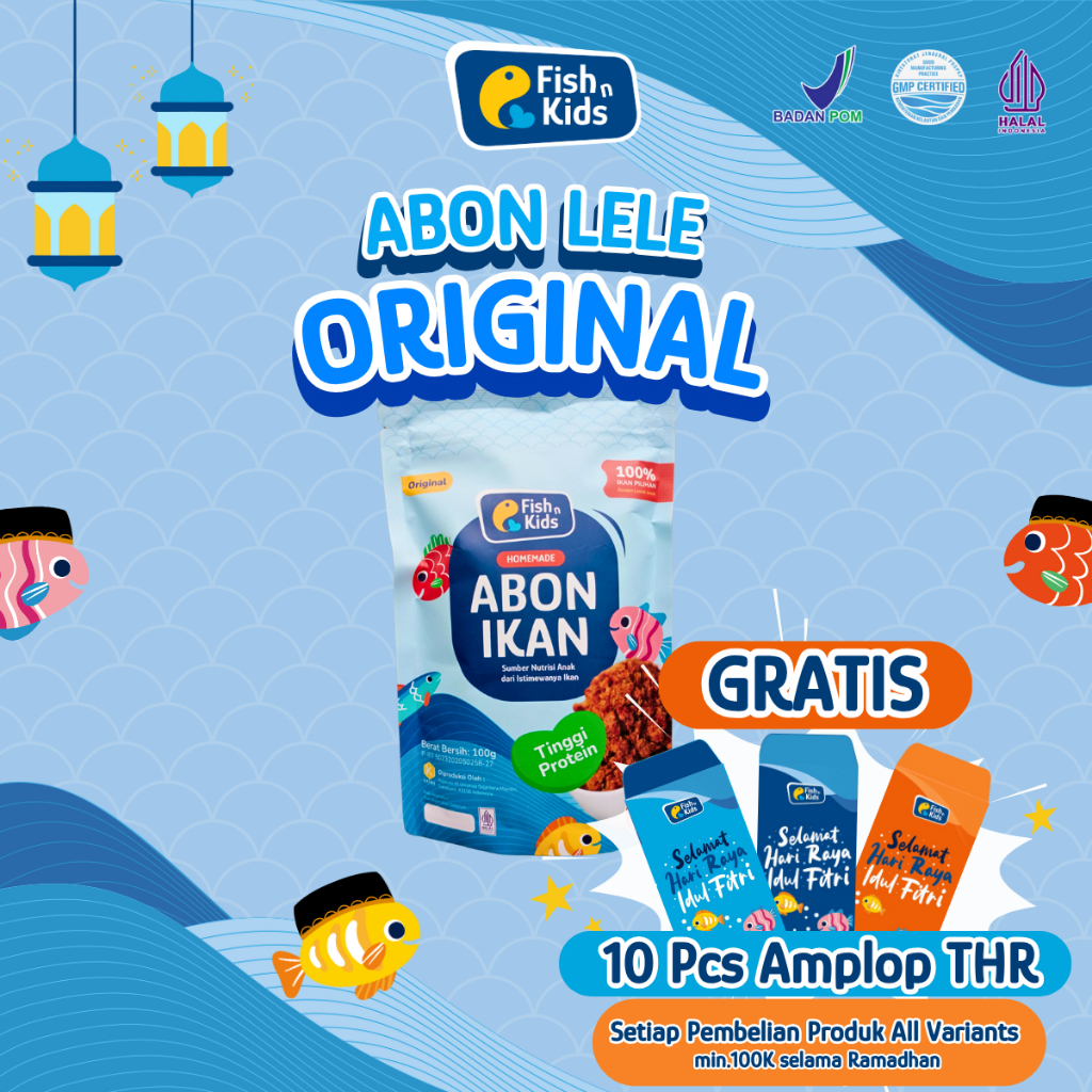 

Abon MPASI Penambah Nafsu Makan Anak/ Abon Bayi/ Abon Ikan Lele Original Non MSG Fish n Kids