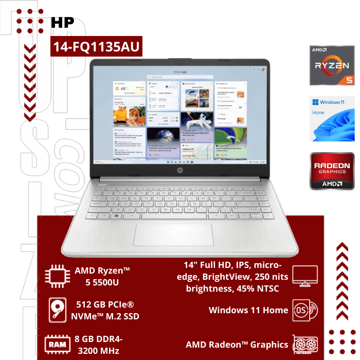HP 14-FQ1135AU AMD Ryzen™ 5 5500U