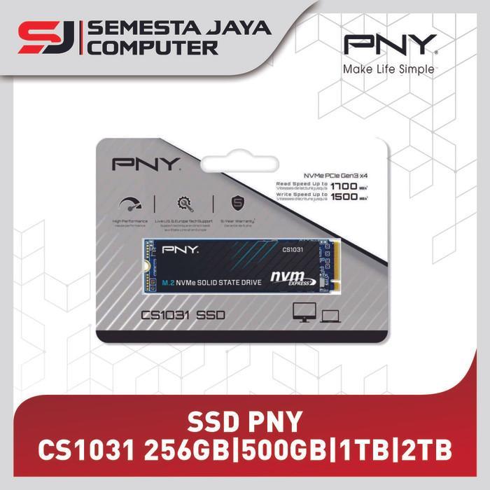 PNY SSD NVME 256GB 500GB CS1031 PCIE Gen 3x4 M.2 2280 - 256Gb