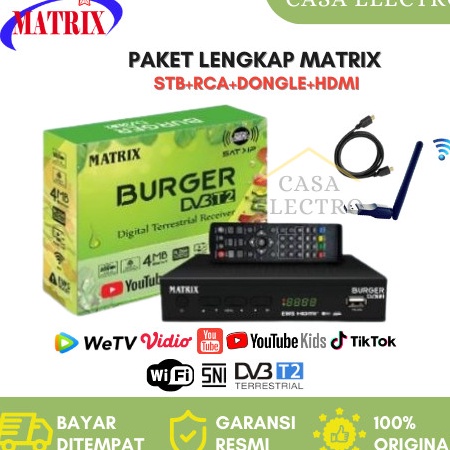 KF7 MATRIX Set Top Box TV Dital Matrix Burger Hijau DVBT2 Matrix Apel Kuning  Set Box TV Dital Matri