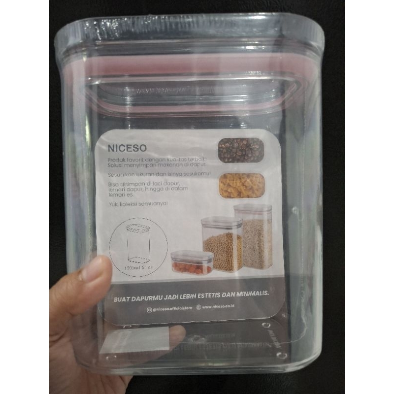 Storage Box Pink 1000ML •Toples Lebaran Estetik •Storage Boxes Tahan Lembab •Kebutuhan Dapur •Wadah 