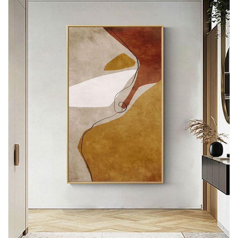 Lukisan dinding abstrak aesthetic modern