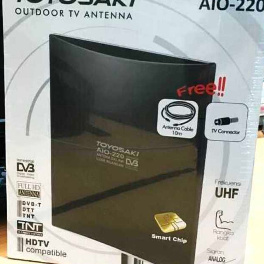 KP8 Antena tv dital Toyosaki AIO22 AW antena luar antena dalam plus kabel 1M untuk set top box STB