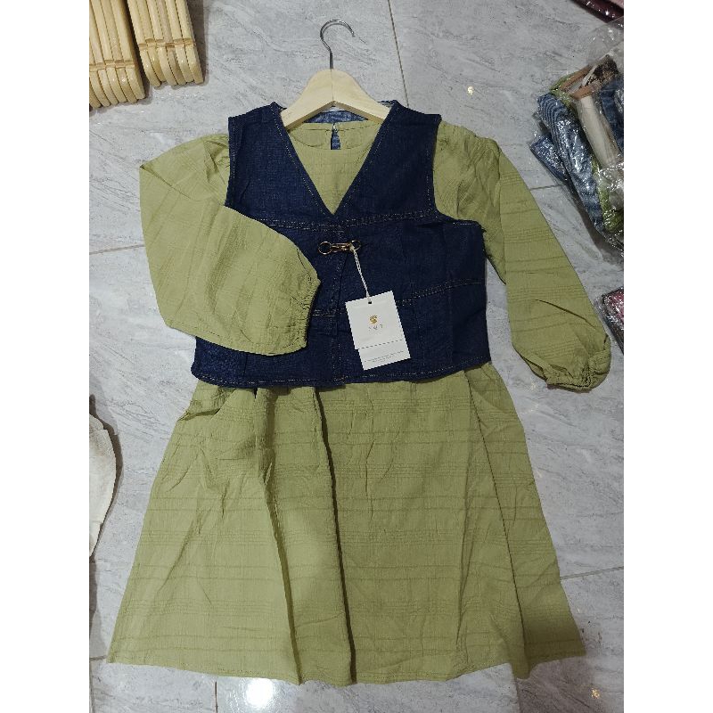 Dress 2 in 1+ rompi jeans