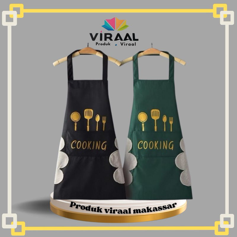 Makassar produk viral-Apron masak-celemek masak-celemek masak kain plastik-apron dapur-celemek-apron