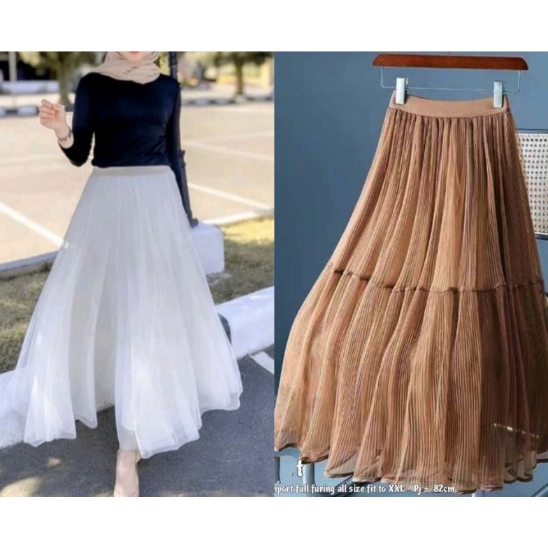 KODE R3S ROK TUTU MOTIF POLOS BUNGA FASHION IMPORT TERBARU