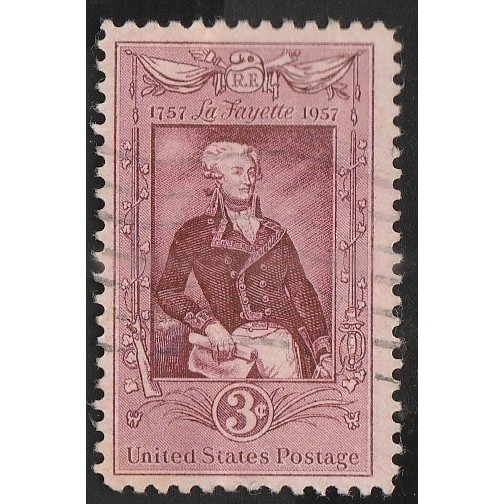 

A 11452 SATU BUAH PRANGKO AMERIKA NOMINAL 3C TEMA 200 YEARS OF LA FAYETTE 1757-1957 DENGAN KONDISI SUDAH ADA CAP