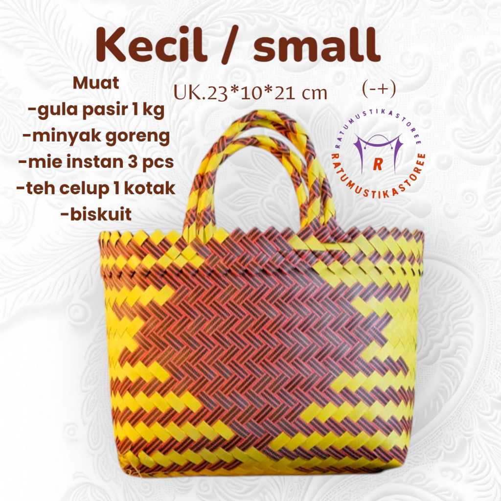 Tas Anyam Plastik Lurik / Tas Belanja / Tas Anyaman Tas Jinjing Kecil