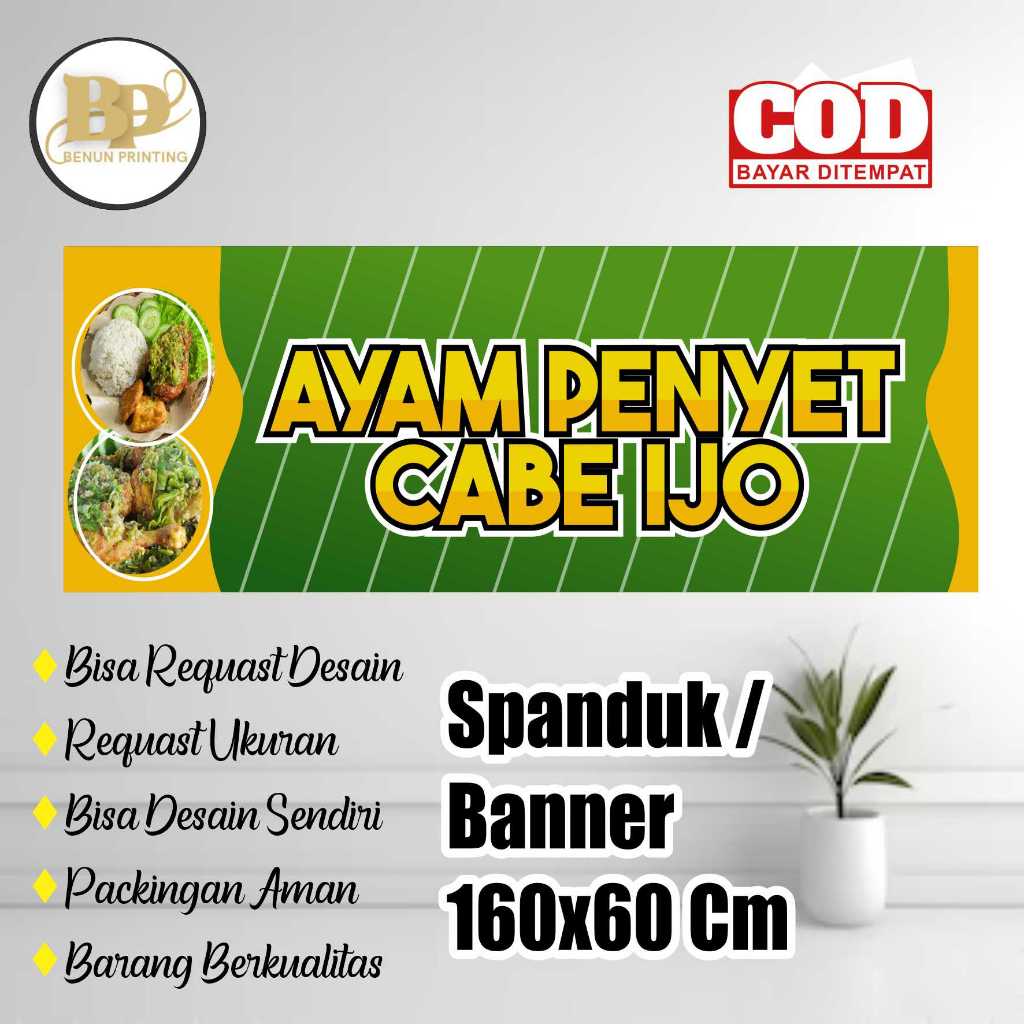 Spanduk banner 160x60 Cm Ayam Penyet Sambel Ijo Nyamping Bisa Request Desain.jpg